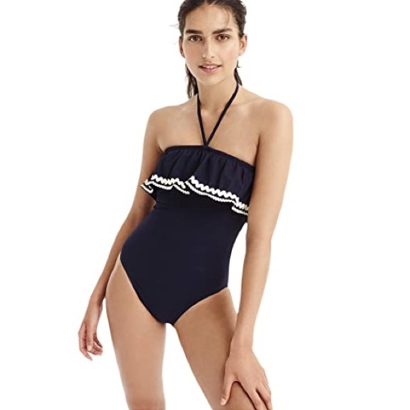 NWT J Crew Dark Navy one piece swimsuit - Picture 2 of 8
